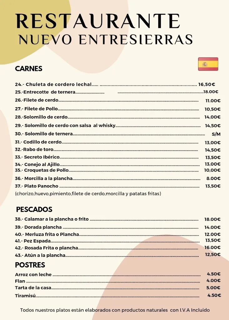 Menu_Restaurante Nuevo ENTRESIERRAS_Istán_image_1