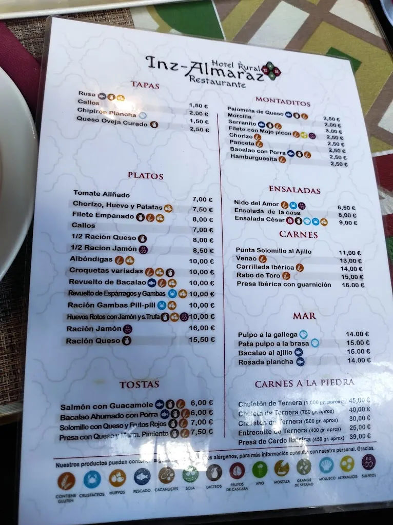 Menu_Hotel Inz Almaraz_Jimera de Líbar_image_4