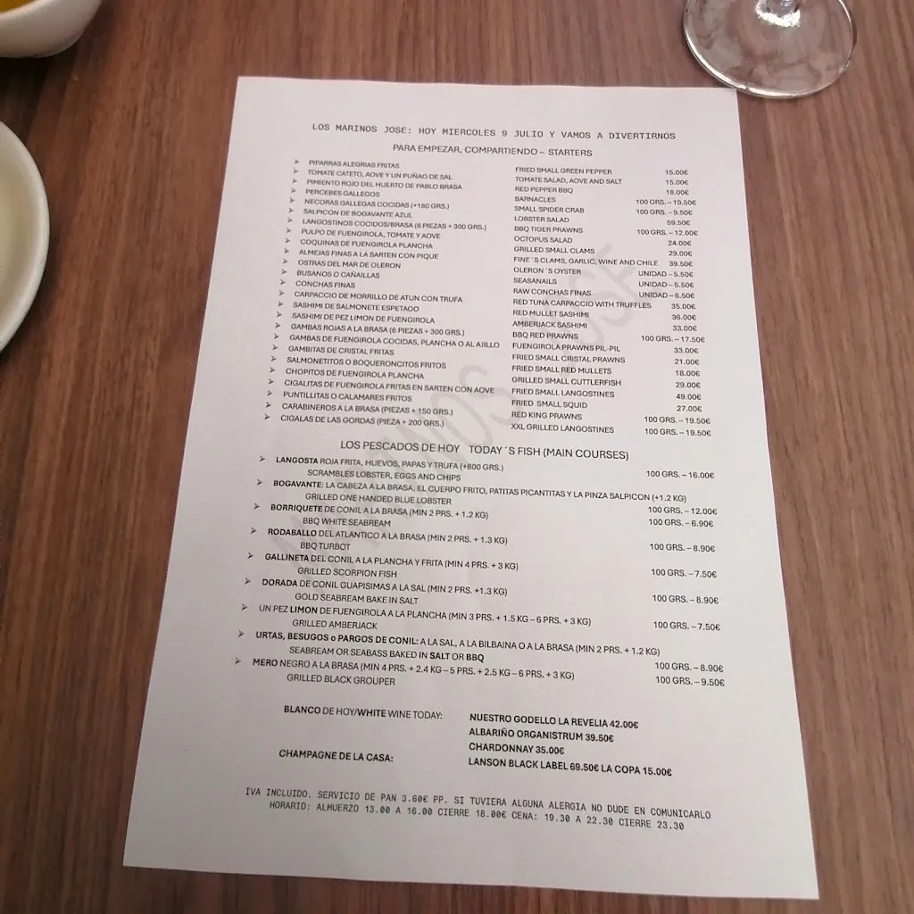 Menu_Marisquería Los Marinos Jose_Fuengirola_image_3