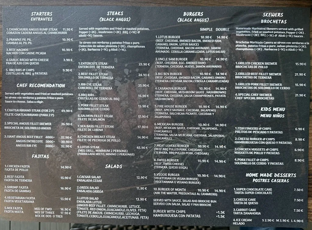 Menu_Lotus Steak & Burger House_Fuengirola_image_1