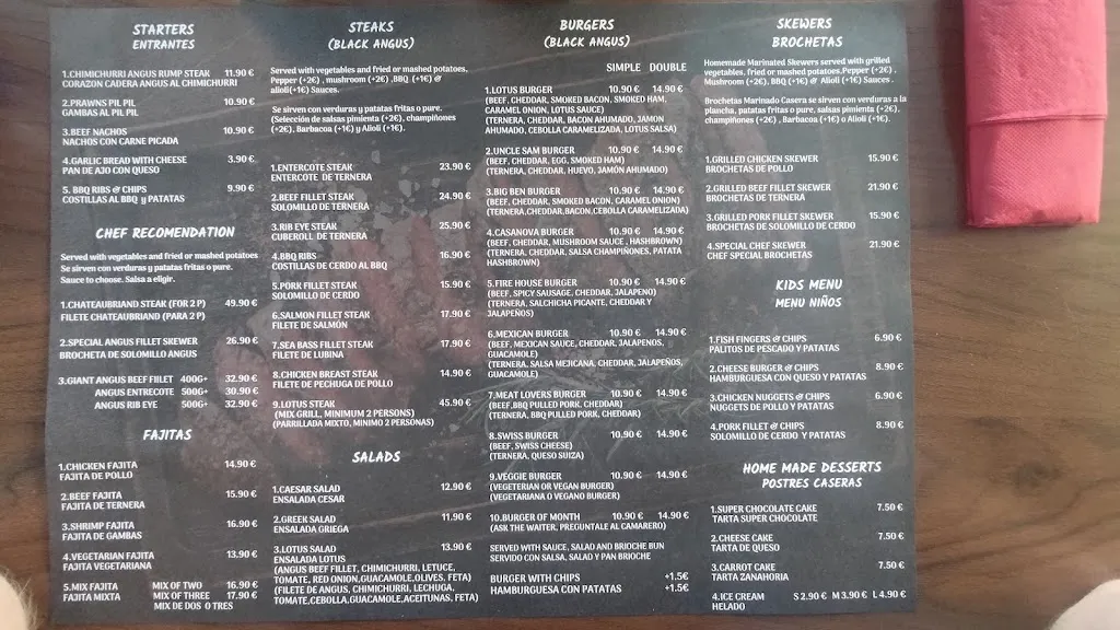 Menu_Lotus Steak & Burger House_Fuengirola_image_2