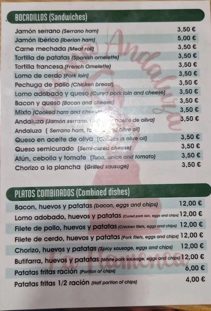 Menu_Bar La Flamenca_Jubrique_immagine_1