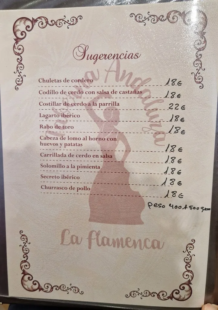 Menu_Bar La Flamenca_Jubrique_immagine_2