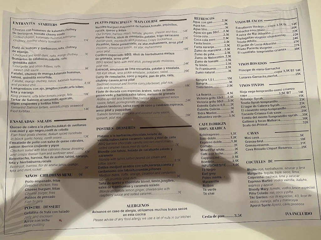 Menu_The Garden Restaurant / Restaurante El Jardín_Frigiliana_image_1