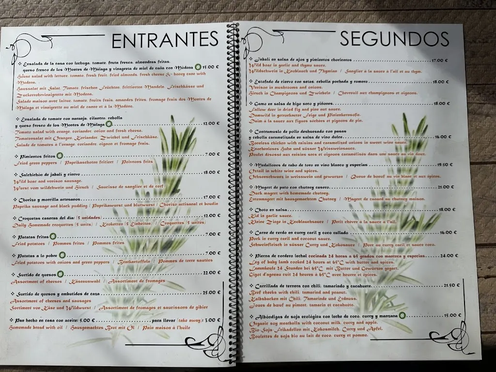 Menu_Bar El Acebuchal_Frigiliana_image_1