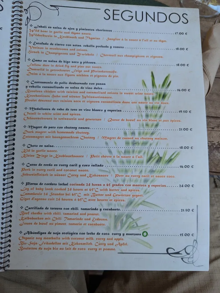 Menu_Bar El Acebuchal_Frigiliana_image_3