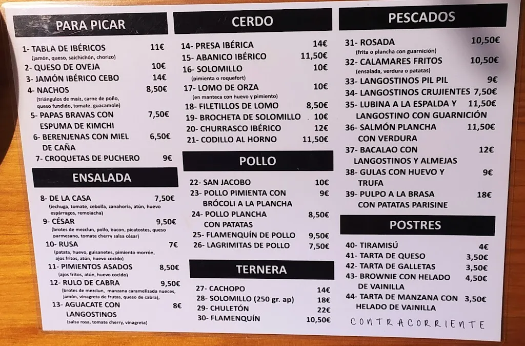 Menu_Bar restaurante Contracorriente_Mollina_image_1