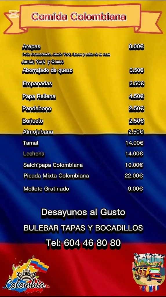 Menu_BULEBAR TAPAS Y BOCADILLOS •Restaurante Colombiano_Mollina_image_1