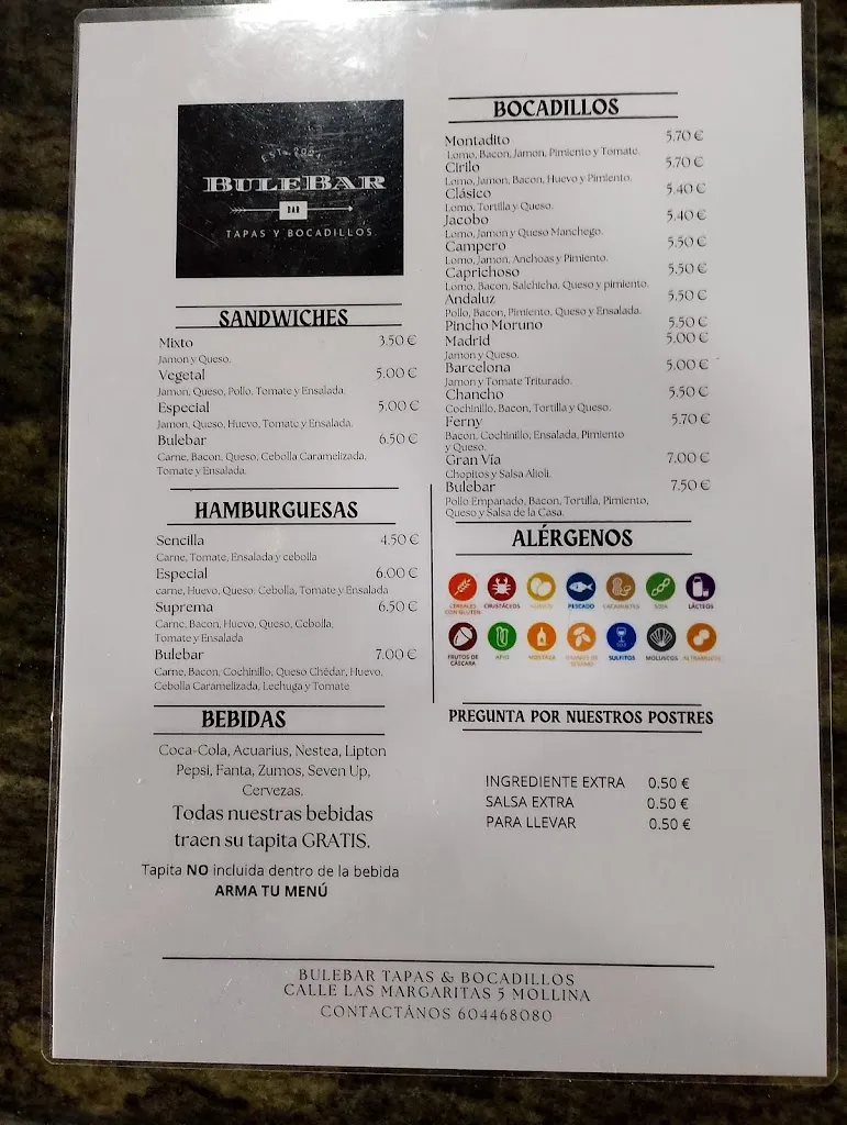 Menu_BULEBAR TAPAS Y BOCADILLOS •Restaurante Colombiano_Mollina_image_3