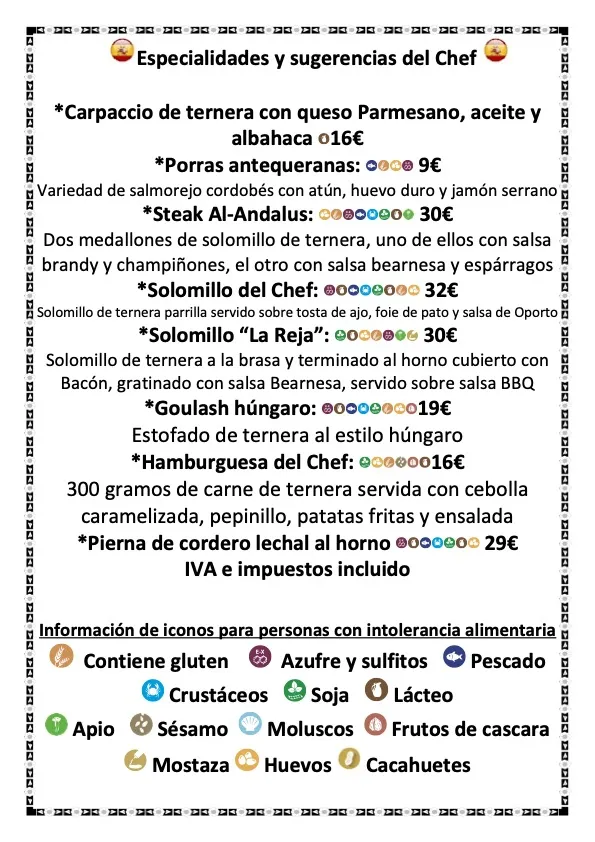 Menu_Restaurante La Reja. Steak House & Traditional Spanish Restaurant with Panoramic Views_Mijas_image_2