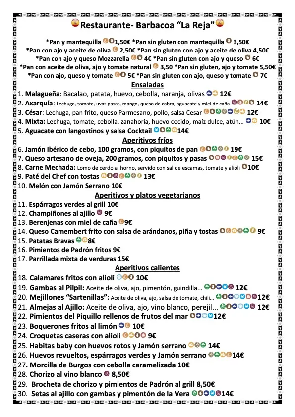 Menu_Restaurante La Reja. Steak House & Traditional Spanish Restaurant with Panoramic Views_Mijas_image_3