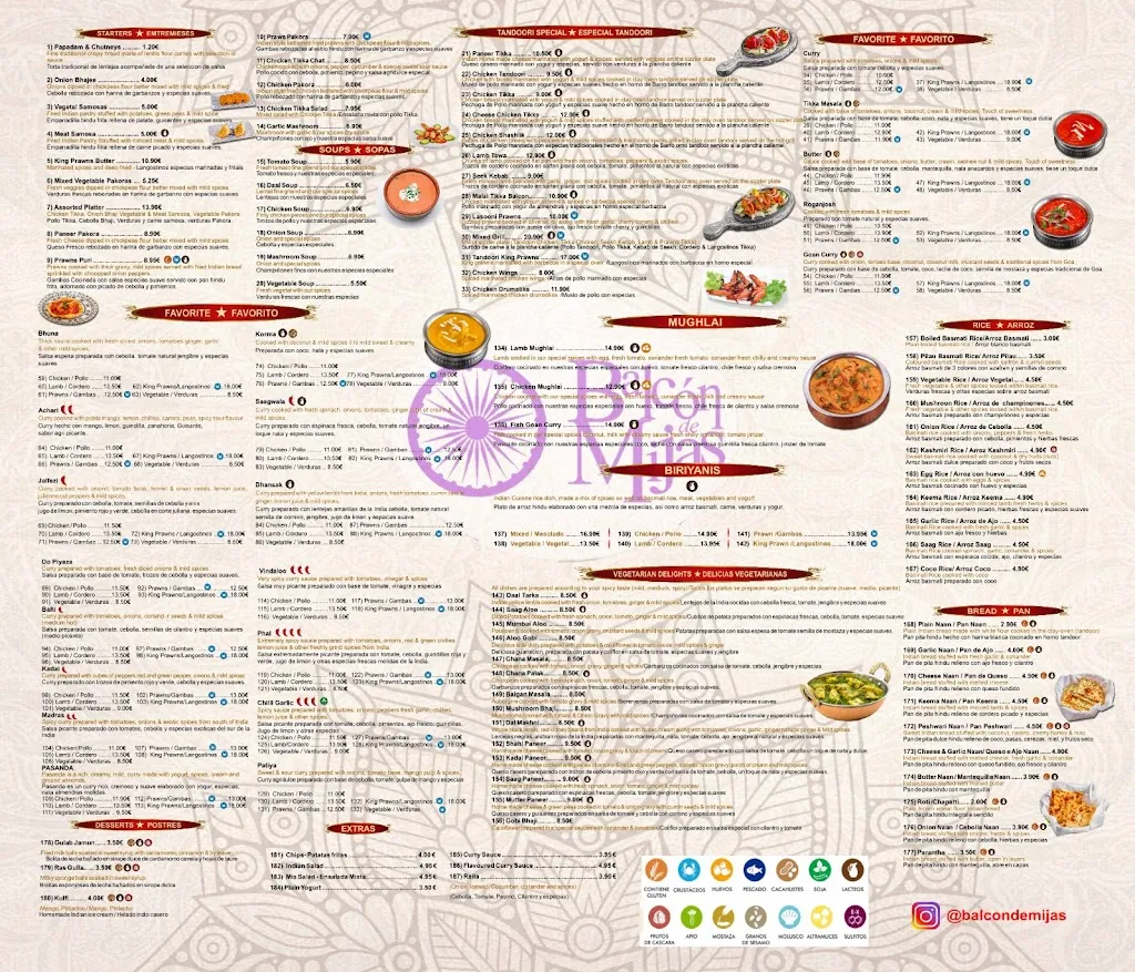 Menu_Authentic Indian Restaurant Balcón de Mijas_Mijas_image_1