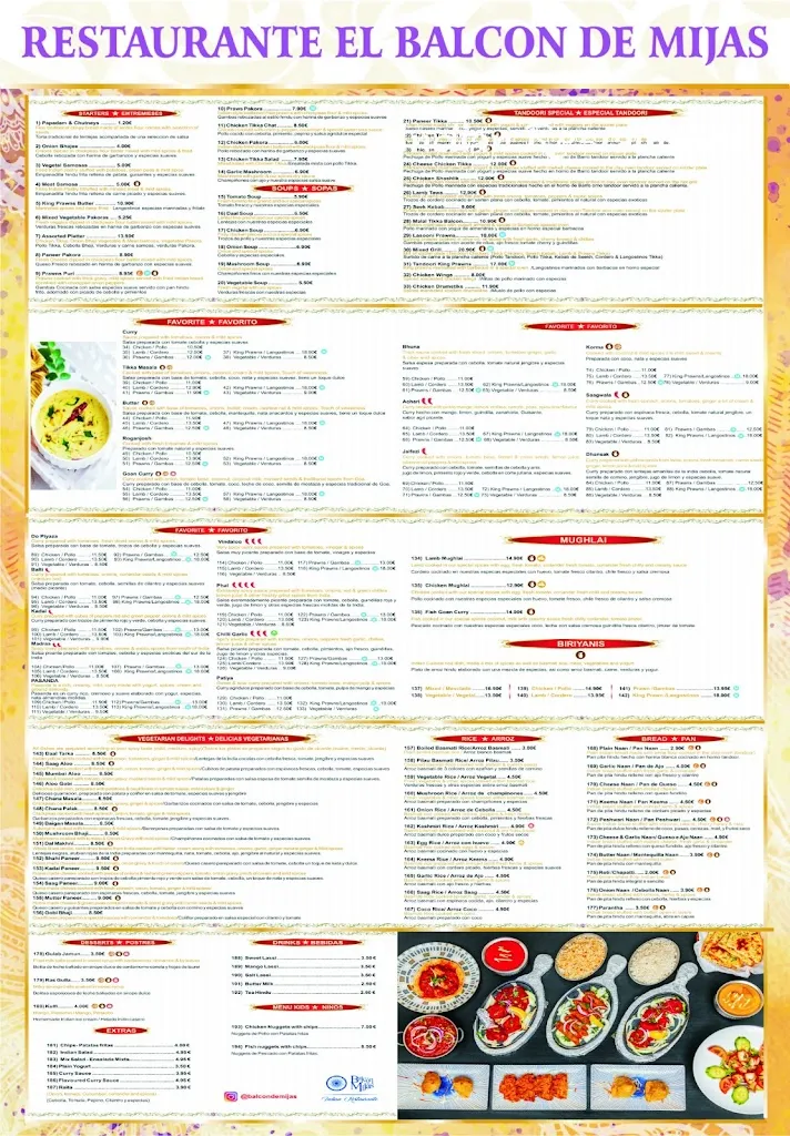 Menu_Authentic Indian Restaurant Balcón de Mijas_Mijas_image_2