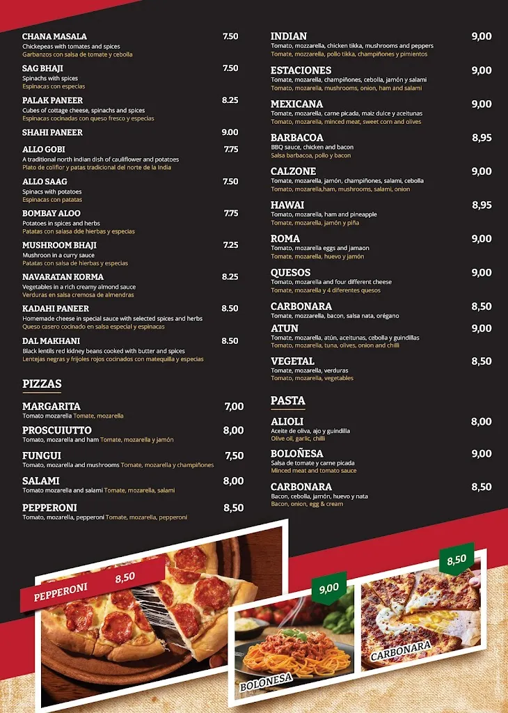 Menu_Three Flavors Restaurant Indian, Italian, Mexican_Mijas_image_3