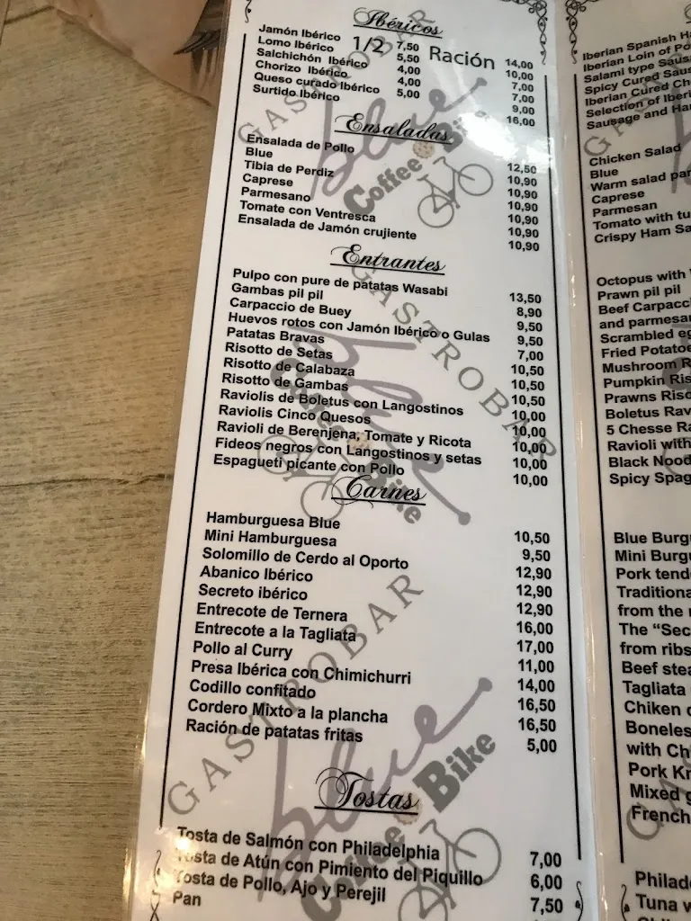 Menu_Blue coffee bike_Mijas_image_2