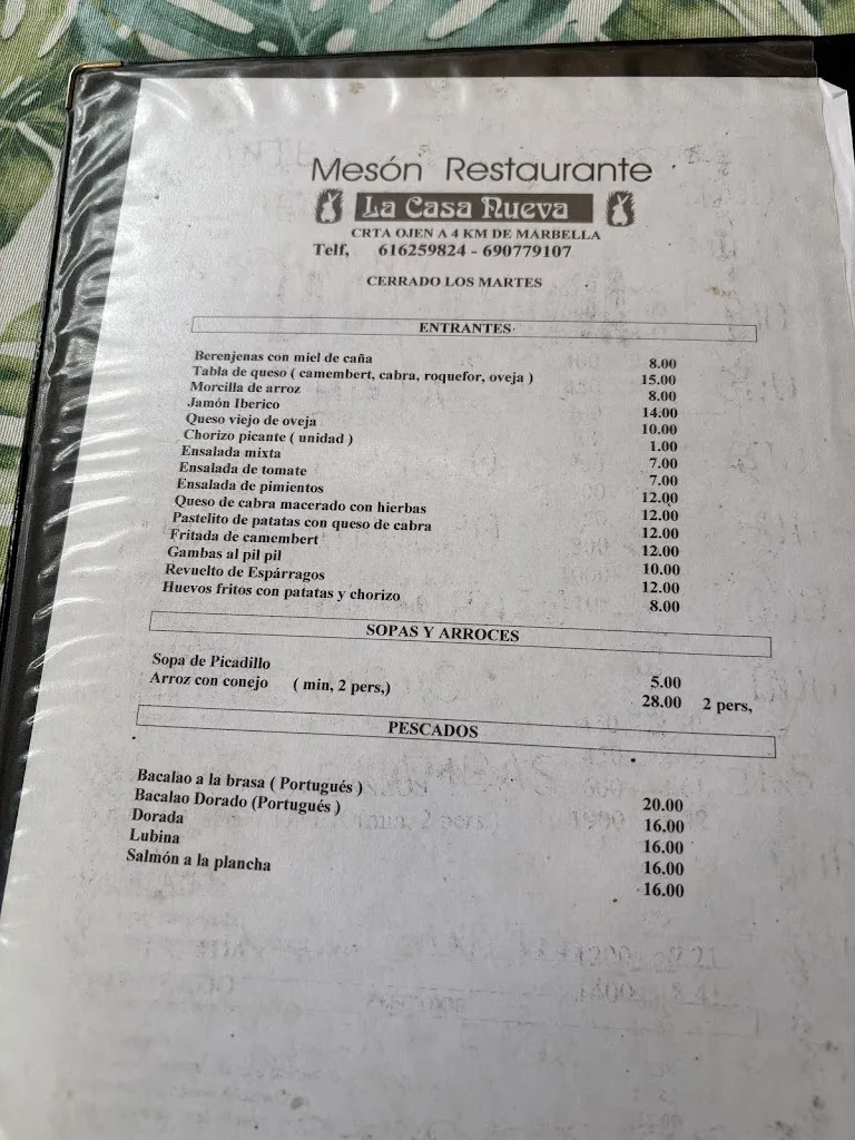 Menu_Meson Restaurante la Casa Nueva_Ojén_image_4