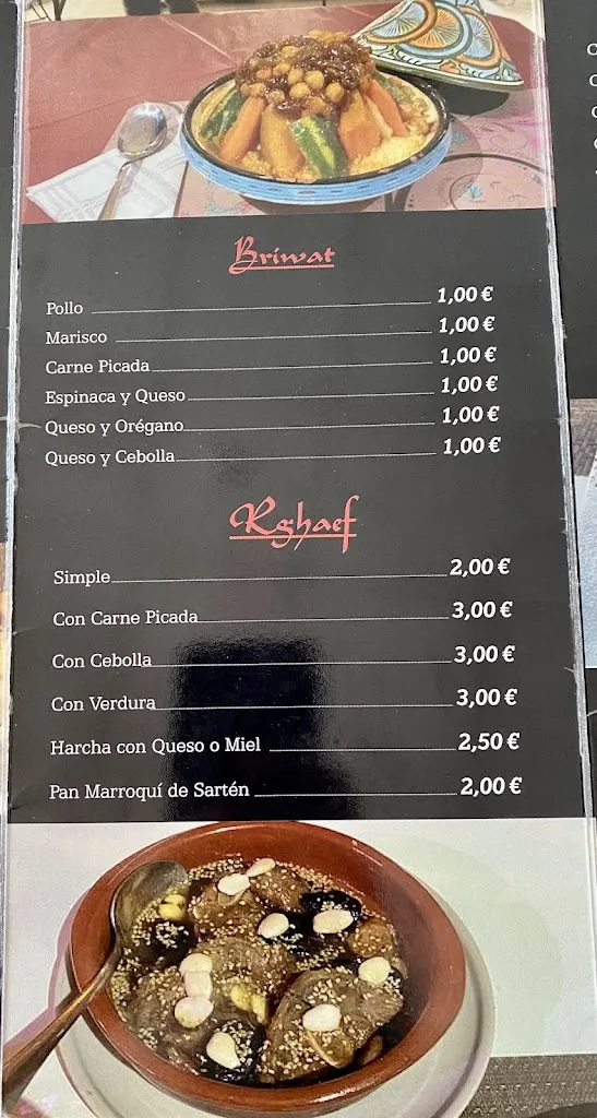 Menu_Restaurante Al Minzah Especialidades Marroquies_Ojén_image_1