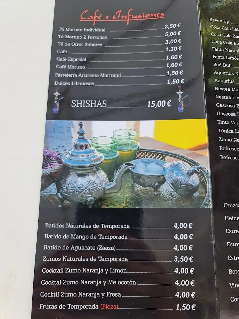 Menu_Restaurante Al Minzah Especialidades Marroquies_Ojén_image_3