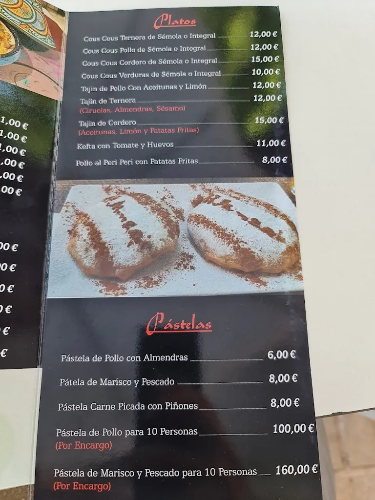 Menu_Restaurante Al Minzah Especialidades Marroquies_Ojén_image_4