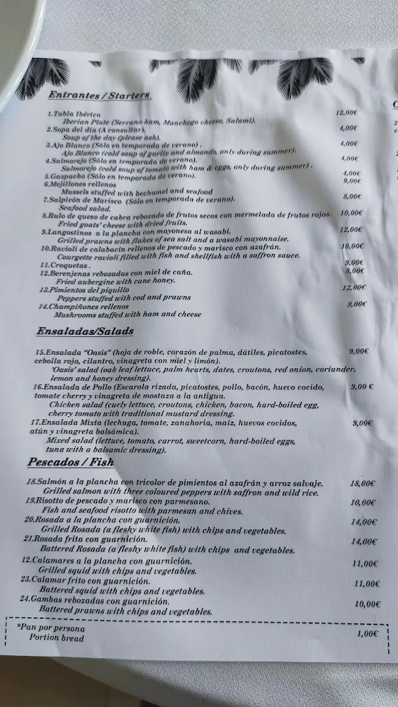 Menu_FINCA OASIS LAS PALMERAS_Periana_image_2