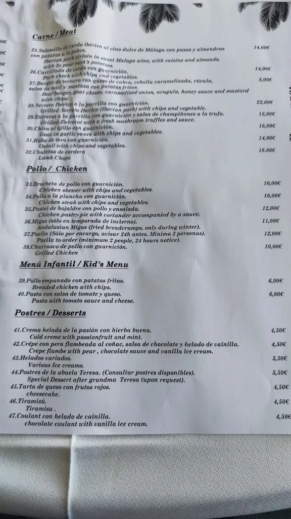 Menu_FINCA OASIS LAS PALMERAS_Periana_image_4