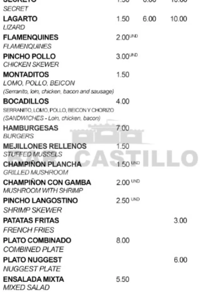 Menu_Bar Castillo_Manilva_image_4
