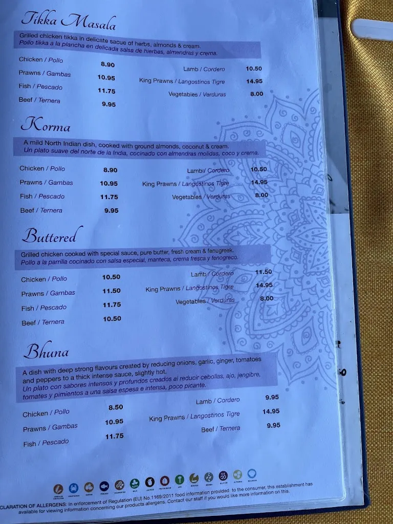 Menu_A Taste Of India Shazna_Manilva_immagine_4