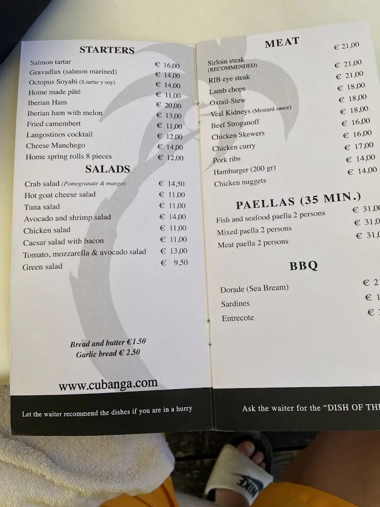 Menu_Chiringuito de playa Cubanga_Manilva_image_1