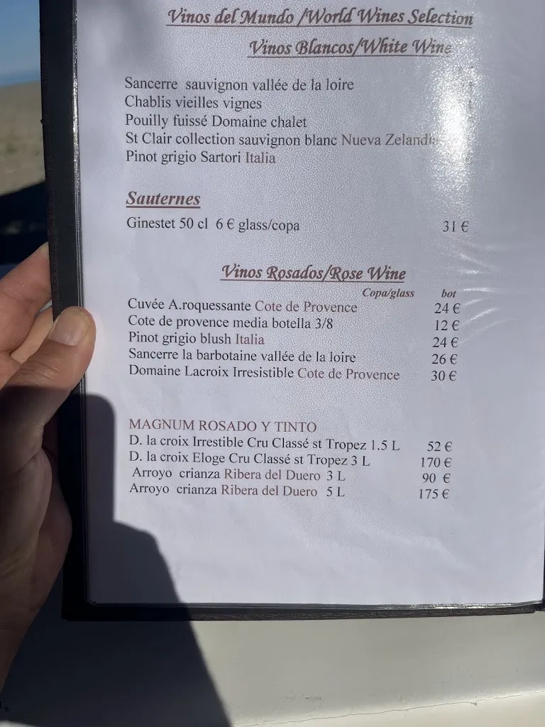 Menu_Chiringuito de playa Cubanga_Manilva_image_2