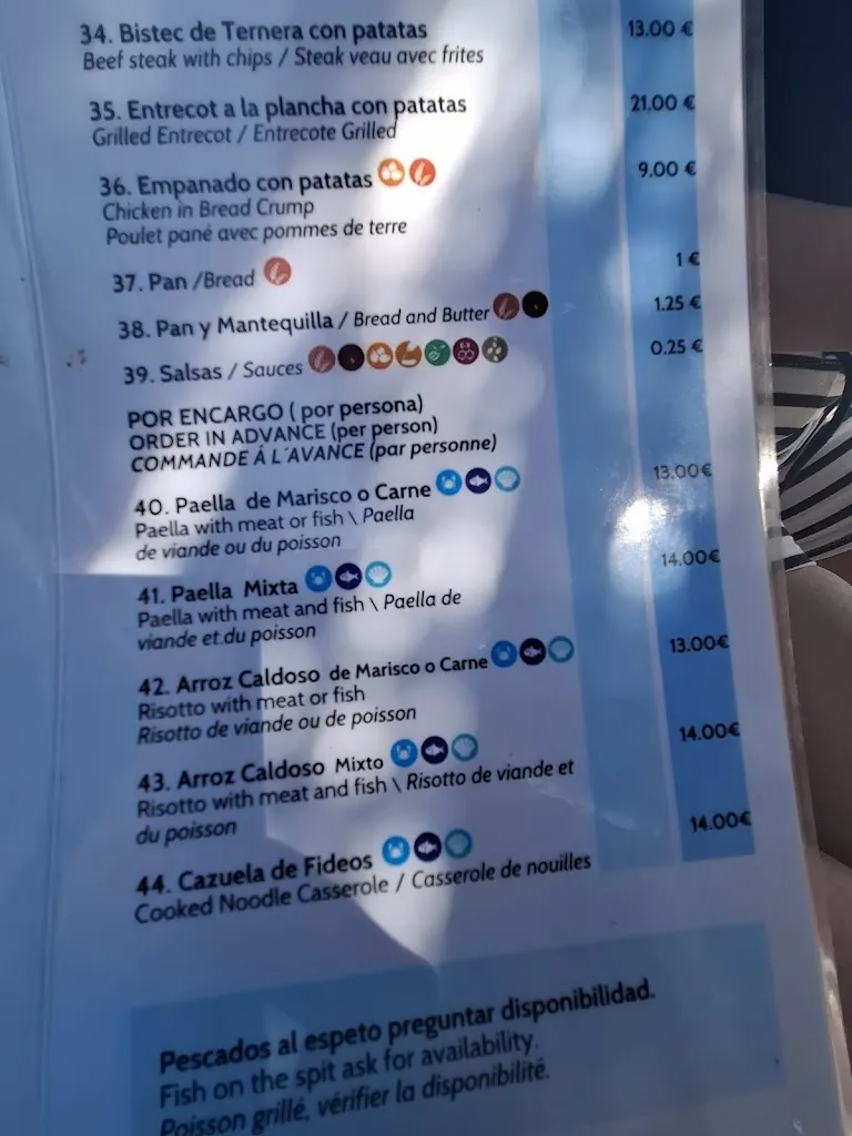 Menu_Chiringuito Las Gaviotas_Manilva_image_2