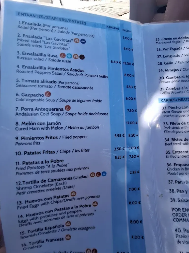 Menu_Chiringuito Las Gaviotas_Manilva_image_3