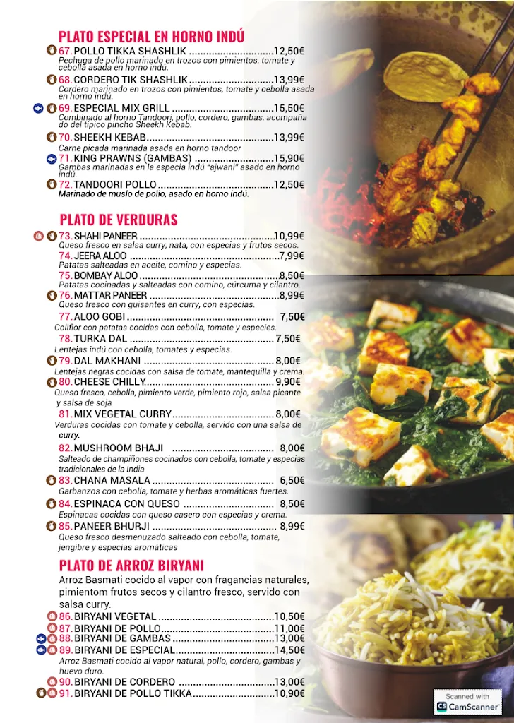 Menu_Taj Tandoori Indian Restautant_Mutxamel_immagine_2