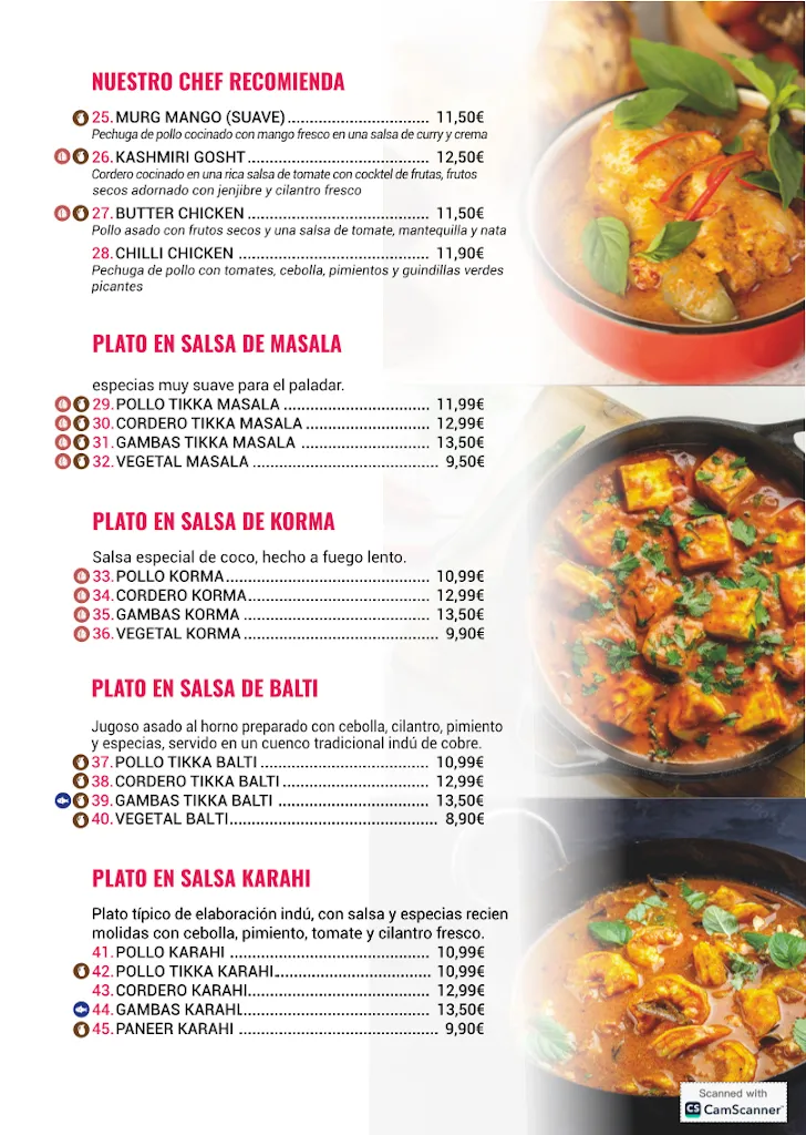 Menu_Taj Tandoori Indian Restautant_Mutxamel_immagine_3