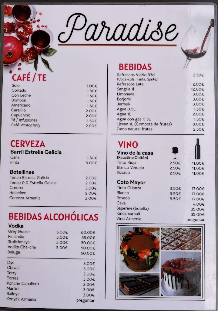 Menu_Paradise · Restaurant i Cafeteria_Polop_image_1