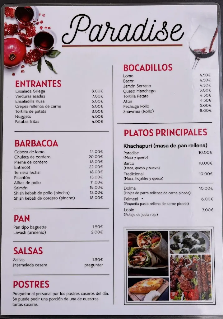 Menu_Paradise · Restaurant i Cafeteria_Polop_image_2
