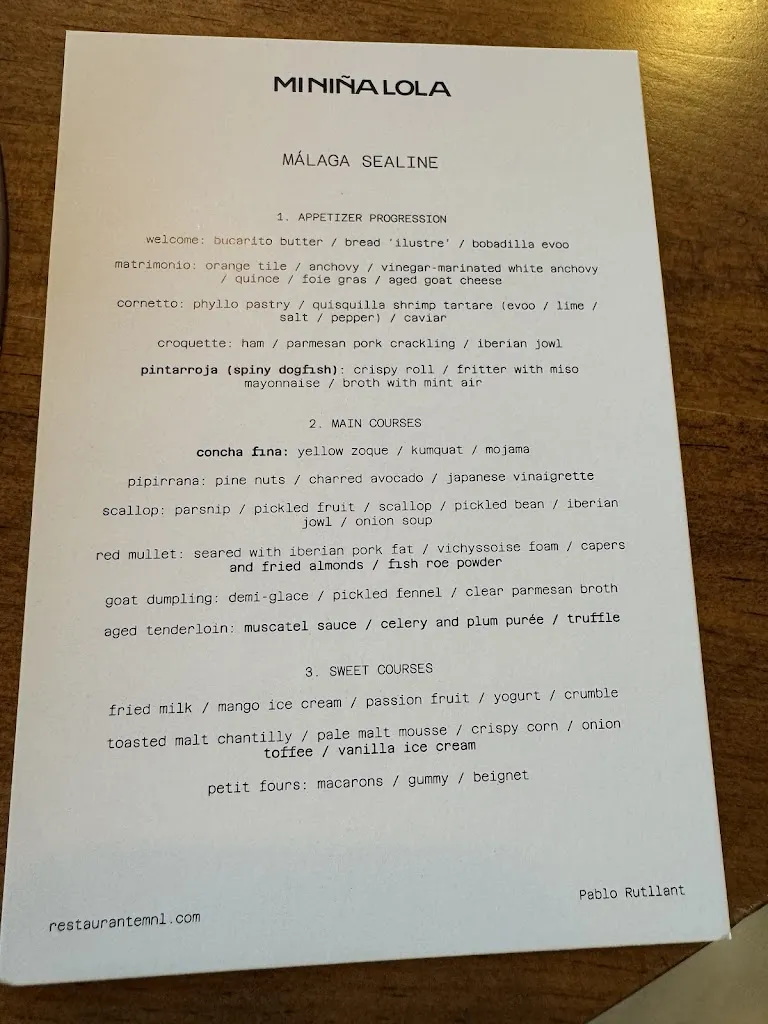 Menu_Mi Niña Lola | Restaurante en Málaga_Málaga_immagine_1