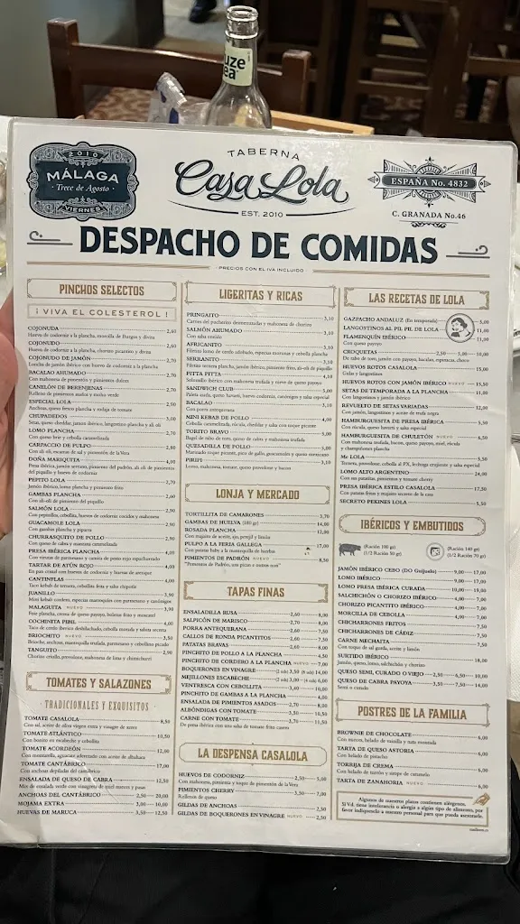Menu_Casa Lola_Málaga_image_1