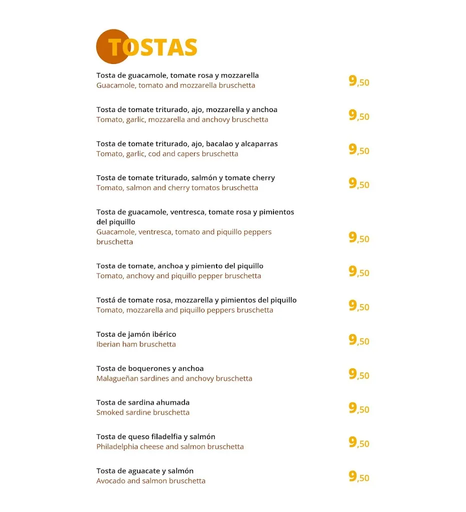 Menu_Picasso Bar Tapas_Málaga_image_4