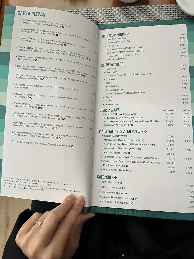 Menu_Restaurante Italiano Da Saveria_Málaga_image_4