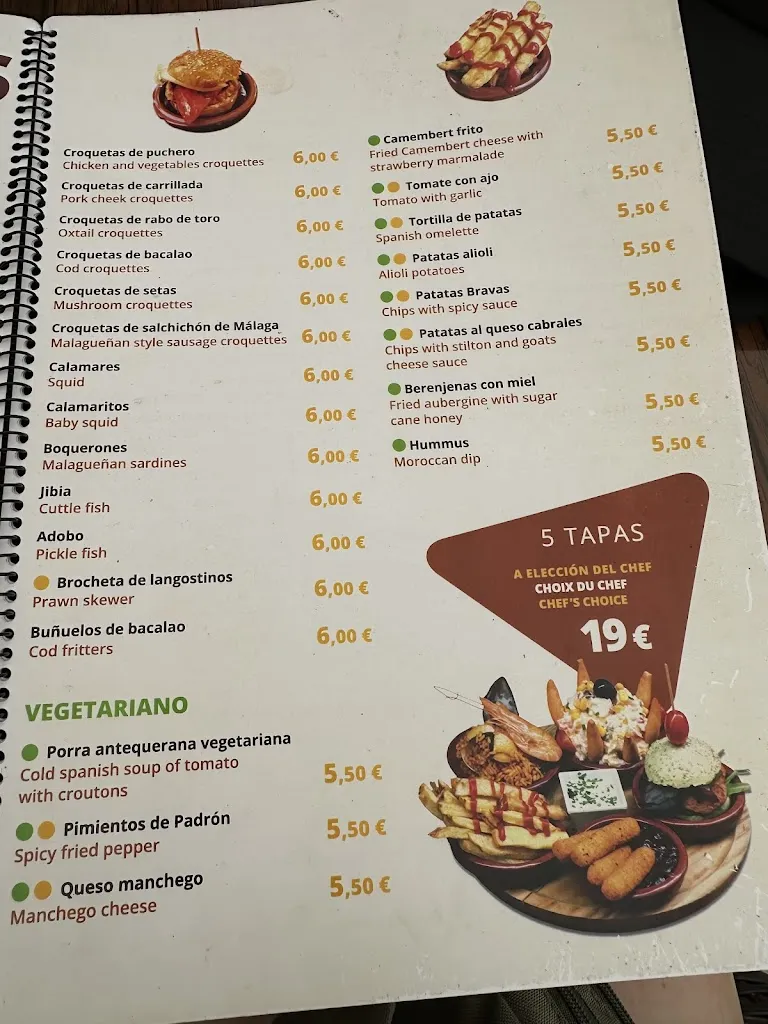 Menü_Los Marangós Molina Lario_Málaga_Bild_1