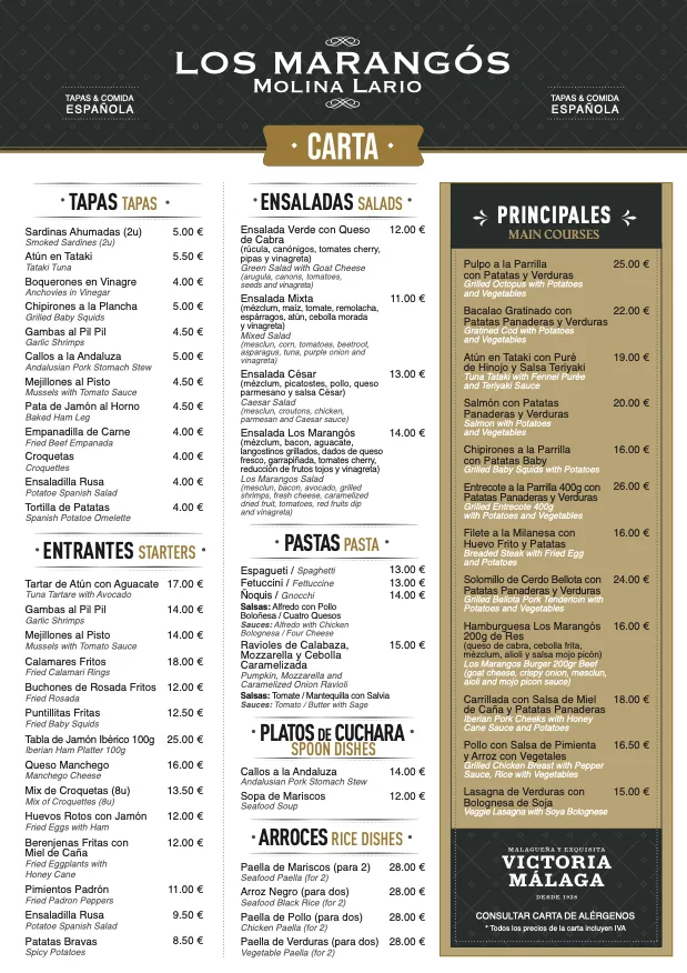Menü_Los Marangós Molina Lario_Málaga_Bild_4