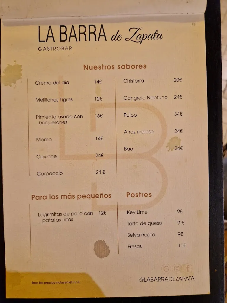 Menu_La Barra de Zapata_Málaga_image_3