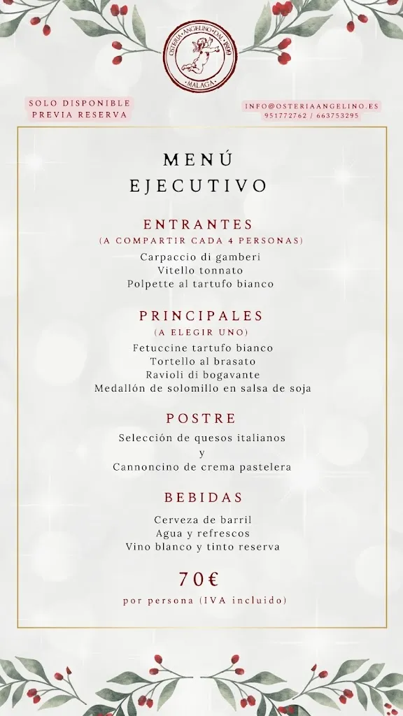Menu_Restaurante Italiano 🍝 Osteria Angelino dal 1899 Malaga_Málaga_image_1
