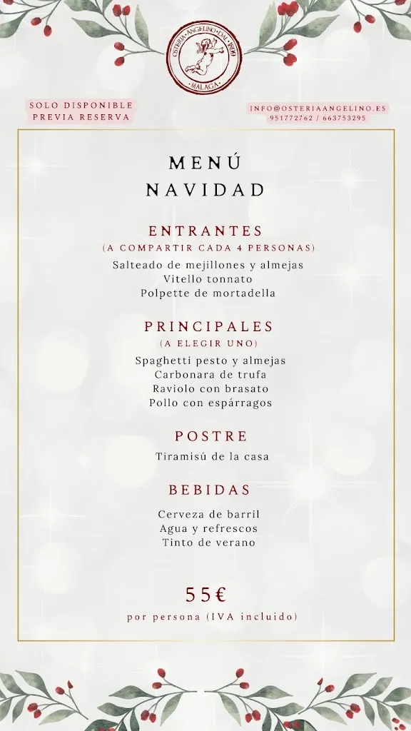 Menu_Restaurante Italiano 🍝 Osteria Angelino dal 1899 Malaga_Málaga_image_2
