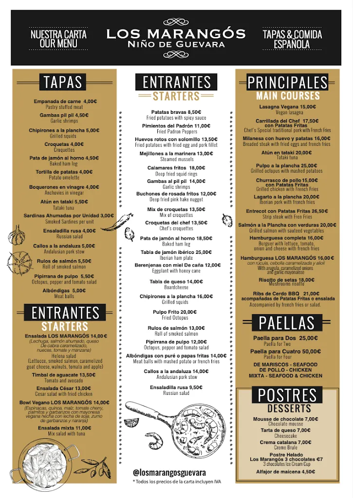 Menu_Los Marangós Niño de Guevara - Tapas y Comida Española_Málaga_image_1