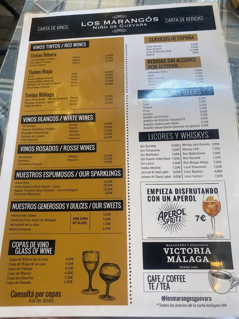 Menu_Los Marangós Niño de Guevara - Tapas y Comida Española_Málaga_image_3