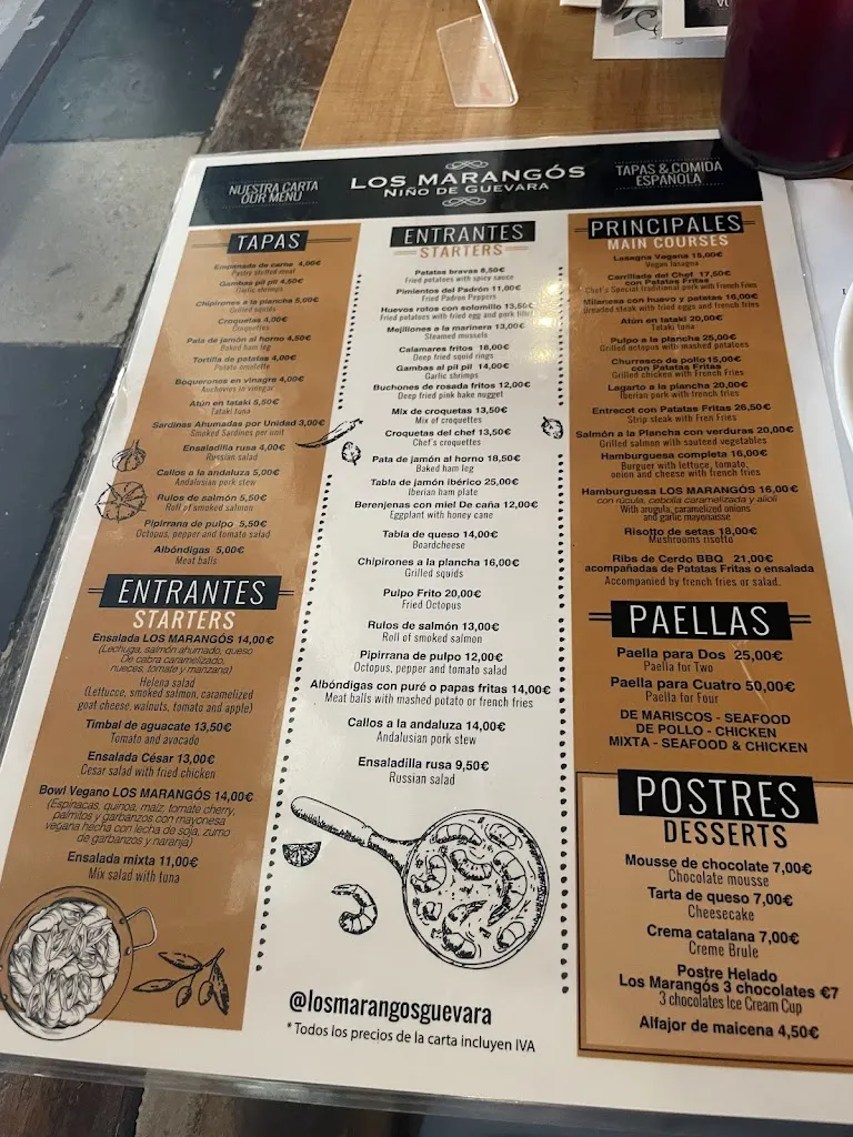 Menu_Los Marangós Niño de Guevara - Tapas y Comida Española_Málaga_image_4