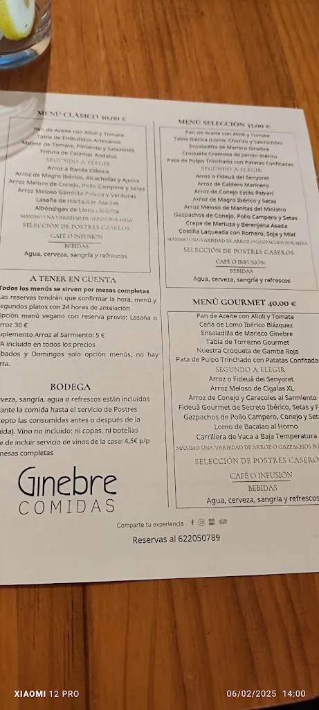 Menü_Restaurante Ginebre_Petrer_Bild_1