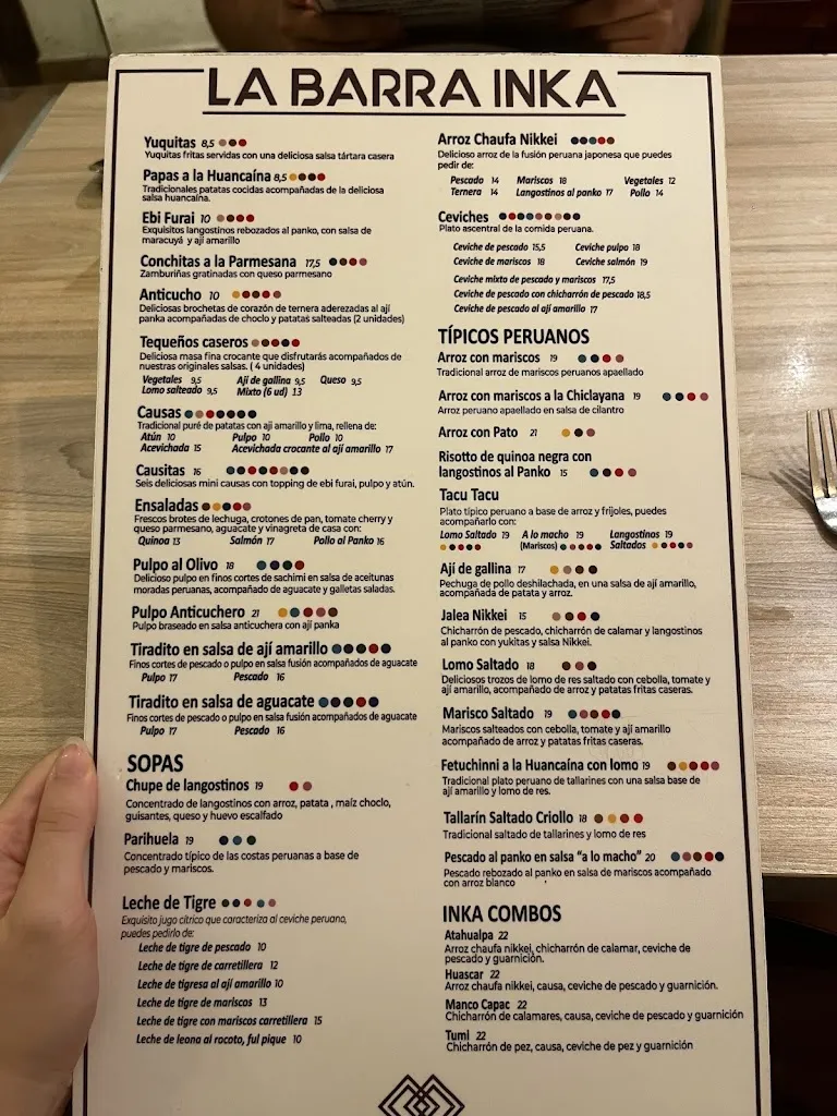 Menu_La Barra Inka_Málaga_image_1