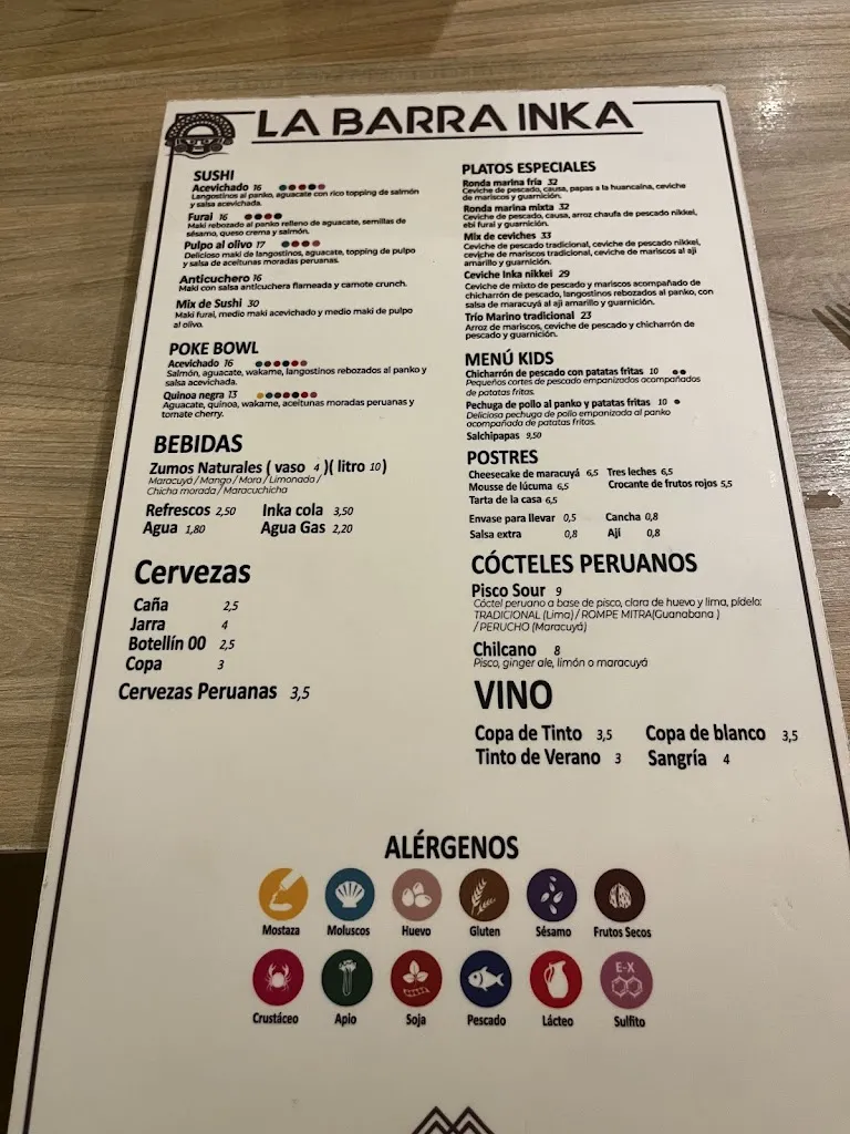 Menu_La Barra Inka_Málaga_image_3
